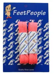 FeetPeople Flat Laces, 2 Pair Pack, 27 - 72 inches, NEON PINK