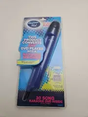 American Idol Go Anywhere Karaoke Microphone Blue 30 Song DVD Included Plug+Play