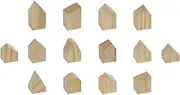 14x Unfinished Wooden House Wood Blocks Craft Graffiti Drawing Toy Ornaments Wooden Crafts for Holidays Bookshelf Decorations