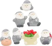8Pcs miniature santa statue christmas ornaments miniature decorate sled decorations mini Christmas Accessories cute christmas party decor Model statue resin figure