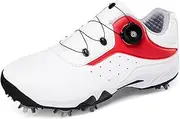[SUMECH] Mens Golf Shoes Waterproof 8 Spikes Golf Walking Sneakers Outdoor Breathable Golf Trainers Big Size