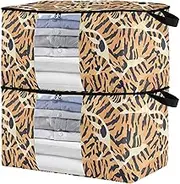 sanluoli 60L 2 Pack Under Bed Shoe Storage Organizer with Reinforced Handles, clear window Drawers For Closet Organizer