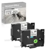 2PK Compatible Brother PT-Cube 1960 Label Tape TZ TZe 221 White 3/8" for Sorting