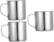 VALICLUD 4Pcs Stainless Steel Travel Coffee Mugs with Handle Ergonomic Camping Cups for Hot Drinks Tea and Soup Portable Design for Outdoor Activities
