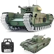 Remote Control Tank GB Churchill Mk.VII RC Tank 1/16 War Military Vehicle Smoke Barrel Telescoping NO-Shooting Collection 44CM Steel Gearbox/All Metal Track/Wheels
