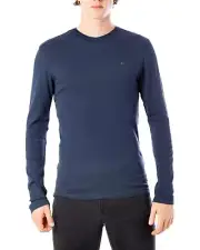 Tommy Hilfiger Men's Essential Long Sleeve Crew Neck T-Shirt Navy - Shirts