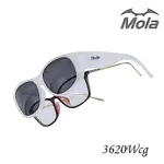 MOLA摩拉近視外掛式偏光太陽眼鏡 UV400 POLARIZED 男女 灰片 3620WCG