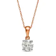 0.75 CT. Natural Clarity Enhanced Solitaire Pendant in 10K Rose Gold