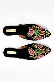 Indira Embroidered Mule Flat--RUB-INDIRA
