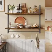 Pipe Shelf Industrial Floating Shelving 31" Kitchen Wall-Mounted Shelf with