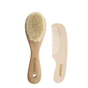 Goats Wool Hair Brush & Comb Set