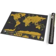Deluxe Scratch Map Travel Edition by LUCKIES OF LONDON, black and gold