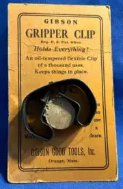 Vintage Gripper Clip Gibson Good Tools Inc Original Card Orange Mass USA