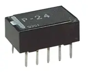 24V DC 2A DPDT PCB Mount Telecom Relay P-24 BLACK 1PCS