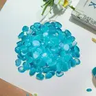 AU 100Pcs Reusable Glow In The Dark Pebbles for Outdoor Landscaping (Blue)
