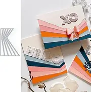 DzIxY Two Xo Hello Cards Metal Cutting Dies for Card Making Kit Embossing Paper Die Cuts Scrapbook Machine Stencils Storage Pockets Supplies