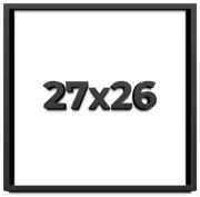 27x26 Shadow Box Frame Black | 1 inches Deep Real Wood Contemporary Shadowbox Di