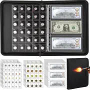 Fireproof Coin Collection Album for Collectors, 300 Pockets Coin Collection S...