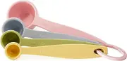 Cuisena Measuring Spoons 4 Piece Set, 1/4 TSP, 1/2 TSP, 1 TSP, and 1 tbsp, with Pouring Lip, Hanging Hook, Multi-Colored - Essential Kitchen Tools for Precise Measurements