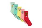 SpongeBob SquarePants Unisex Adult Socks (Pack of 5) (Yellow/Green/Red/Blue) (4 UK-8 UK)