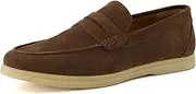 [CUSHIONAIRE] Men's Selby Genuine Leather Loafers – Memory Foam, Rubber Sole, Wide Widths Available