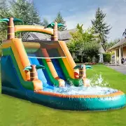 6.4x2.8x3.7m Commercial PVC Inflatable Water Slide with Big Pool &Blowerfor Kids