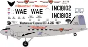 Western Air Express Douglas DC-3 pointerdog7 decals for Testors Italeri 1/72