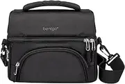 Bentgo® Deluxe Lunch Bag - Durable and Insulated Lunch Tote with Zippered Outer Pocket, Internal Mesh Pocket, Padded & Adjustable Straps, & 2-Way Zippers - Fits Most Lunch Boxes (Carbon Black)