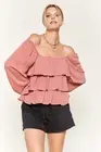Tiered flounce designed Blouse JJT5023P