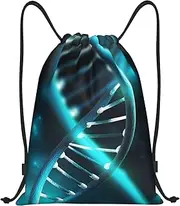 [BWLHJKE] Science Gene Strand Drawstring Backpack Waterproof String Bag Sports Sackpack Gym Bags for Men Women
