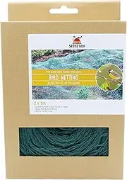 Garden Netting For Vegetables Plants Fruit Trees Flowers - 2m x 5m - 10 Sq M - Mesh Size 19mm - Bee Friendly - Keeps Out Squirrels Birds Cats Foxes & Dogs - Protects Ponds From Leaves - Seedzbox