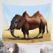 Cool Crazy Animal Art Camel vs Elephant Camelephant Tapestry
