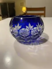 Crystal Legends Blue Votives Candle Holder By Godinger Silver Art NWT
