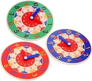 ERINGOGO Educational Clock Toy for Boys and Girls Toddlers 3pcs Boys and Girls Clock Toys Learning Time and Colors