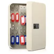 Key Cabinet with Combination Lock Wall Mount Steel Security Locking Box 48 Ke...