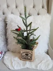 GERSON COMPANY MINI PINE CHRISTMAS TREE FARMS 18" NWT