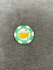 The Masters Poker Chip Golf Ball Marker w One Sided Raised Bubble Graphic Green