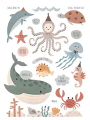 [Namly Design] Poster - Sea Animals with Names