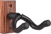 Guitar Wall Mount Hanger Hook Guitar Wall Hook Hanger Solid Sturdy Black Metal Holder Hanger Multifunction Hanger for All Size Acoustic Electric Bass Guitars Brown One Size