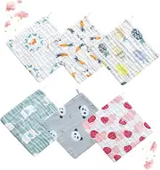 MERRYHAPY 6 Pcs Cotton Face Towel Towels Bandana Bibs Cradle Sponges Bib Swaddle Washcloths Newborn Blanket Towel Cotton Towels Square Towel for