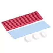 Aluminum Heatsink Kit 70x22x3mm Red w Thermal Pads for M.2, for 2280 SSD