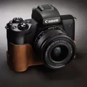 Handmade Genuine Leather Camera Half Cover Case Bag For Canon EOS M50 mark ii