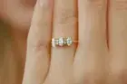 Half Eternity Sterling Silver 2.10 CT Cluster Moissanite Oval Cut Wedding Ring