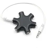 TEHAUX Audio Splitter Adapter for Headphones to Headsets Compatible with Tablets Players and Mobile Devices Black