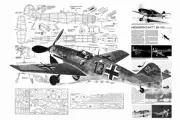 Model Airplane Plans (FF): WWII Messerschmitt Bf-109 1/24 Scale 16" Rubber Power
