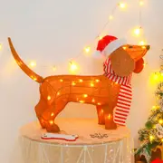 LED Dog String Lights Outdoor Statue Christmas Decoration