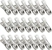 20Pcs Stainless Steel Greenhouse Clamps Garden Clips - Heavy Duty for Film Row Cover, Netting Tunnel Hoop, Frame Shading Net Rod - Clothes Pins Towel Clip