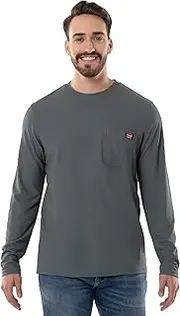 [Wrangler] Men's Long-Sleeve Performance Pocket Shirt (Iron Gate Grey)