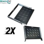 [2X] 1RU 295mm Deep Sliding Keyboard Shelf for 19" Rack System Server Cabinet