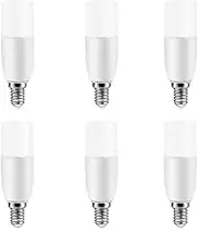 Tubular 5W LED Light Bulbs - 50 watt Equivalent 500LM, E14 Base Warm White 3000K Non-Dimmable, Pack of 6